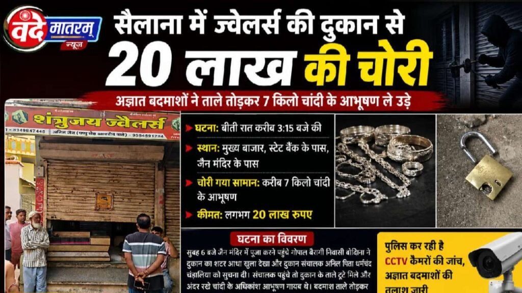Major Theft in Ratlam District : ज्वेलर्स शॉप के ताले तोड़ 20 लाख की चांदी पर हाथ साफ 1 20260521 081753