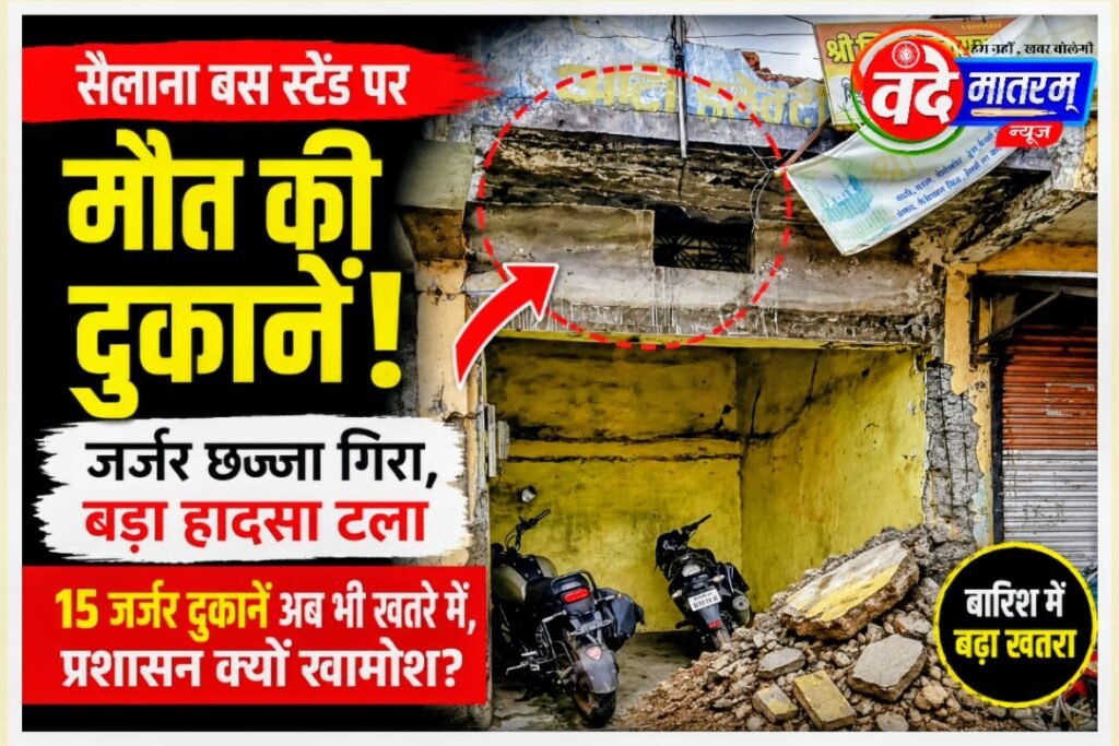 Sailana : बस स्टैंड पर 'मौत की दुकानें' : जर्जर छज्जा गिरा, बड़ा हादसा टला 1 Sailana Bus Stand Shop