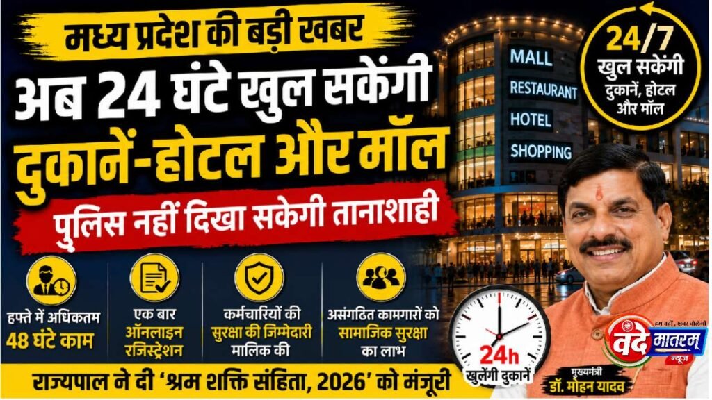 MP की बड़ी खबर : अब 24x7 खुल सकेंगी दुकानें-होटल और मॉल, पुलिस नहीं दिखा सकेगी तानाशाही 1 Big news from MP